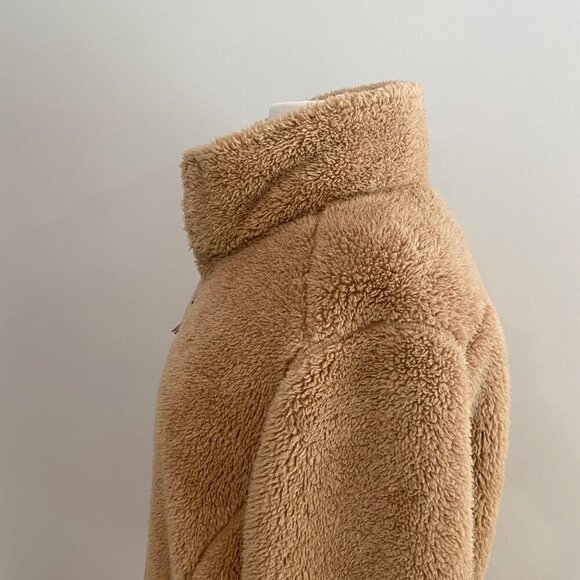 Cloudveil Unisex XL Tan teddy faux Sherpa Fleece Zip-Up Teddy Jacket Shaket cozy - Picture 5 of 14